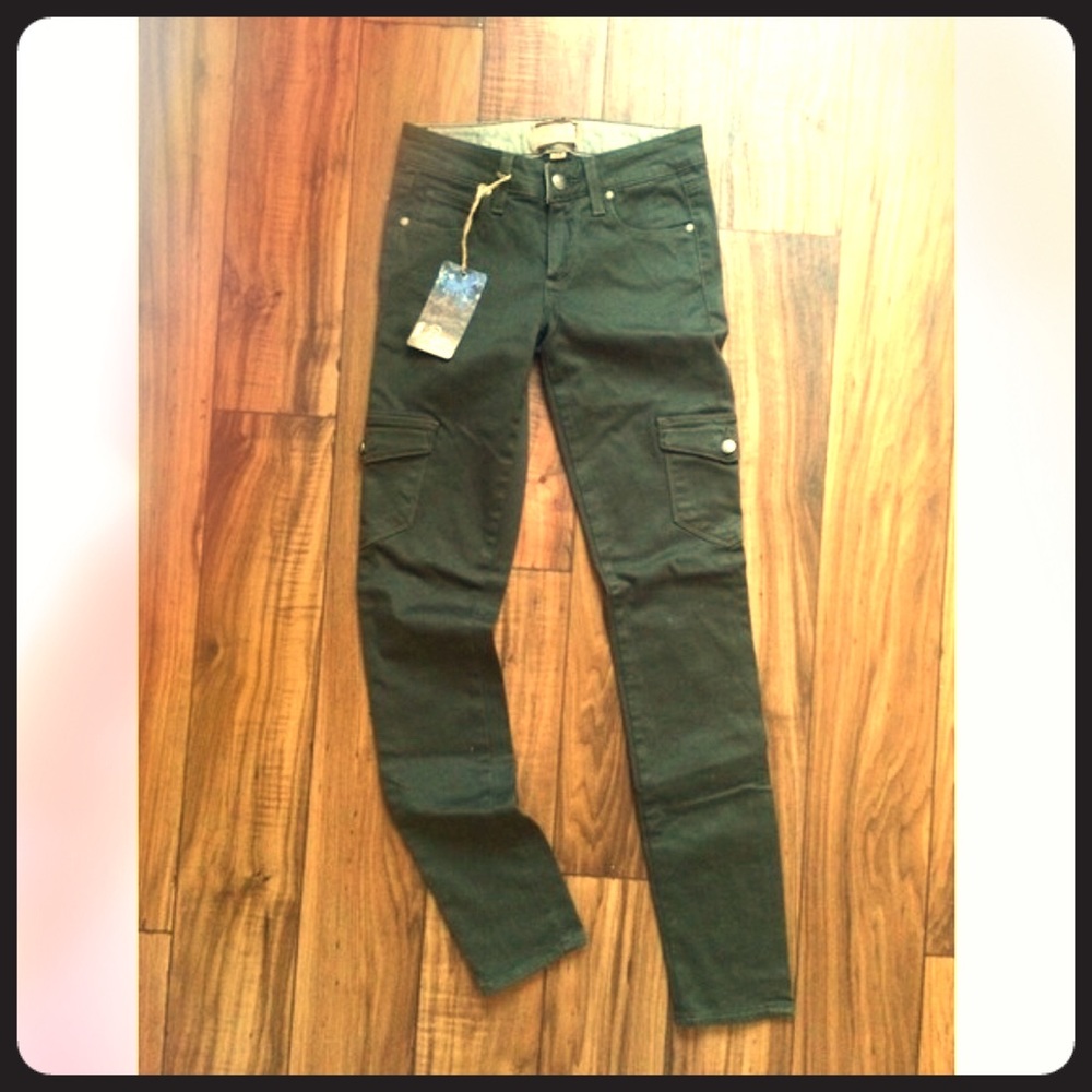 Paige Olive Green Skinny Pants